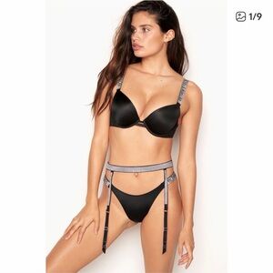 Victoria's Secret Sparkling Silver Garter Belt